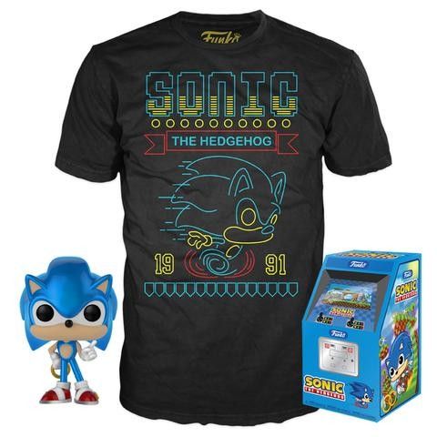 Funko Pop! Sonic The Hedgehog With Ring Metallic Exclusive T-Shirt Bundle  GameStop