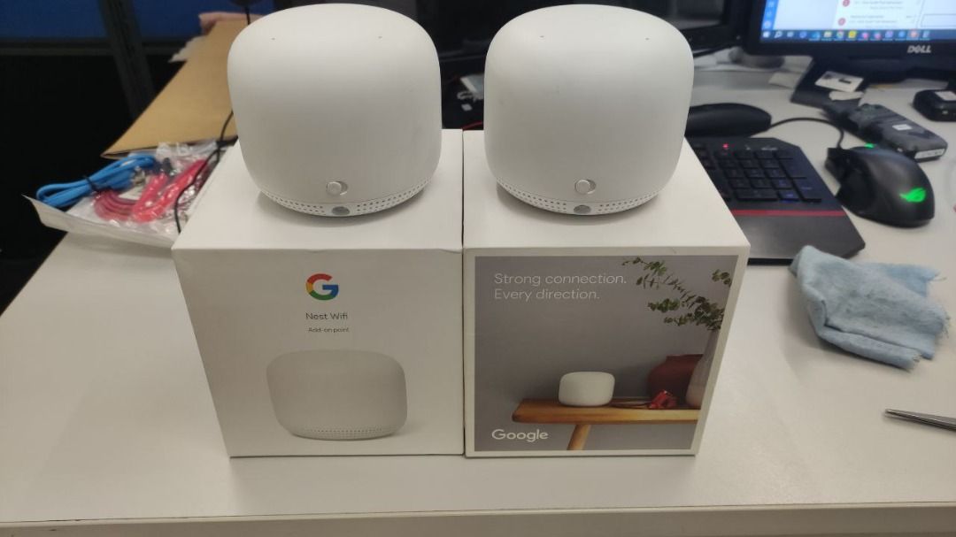 Google Nest Wifi System (Set of 3) (Category: Networking) located in Quezon City. Submitted by johnluigie.pagal (Listing ID 1266725363, Image 2). Description: For sale Google Nest Wifi System Php 12,000 (Negotiable) Set Inclusion: 1 - Router unit with Box 1 - Add-on Point (With Box) 1 - Add-on Point (No Box) Add-on Point can be purchased alone Php 3,500.00 each RFS: Upgrading Wifi System at home Cubao Area .