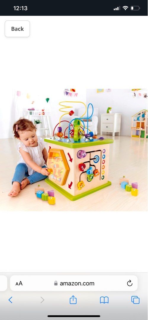 Hape country critters 2025 wooden activity play cube