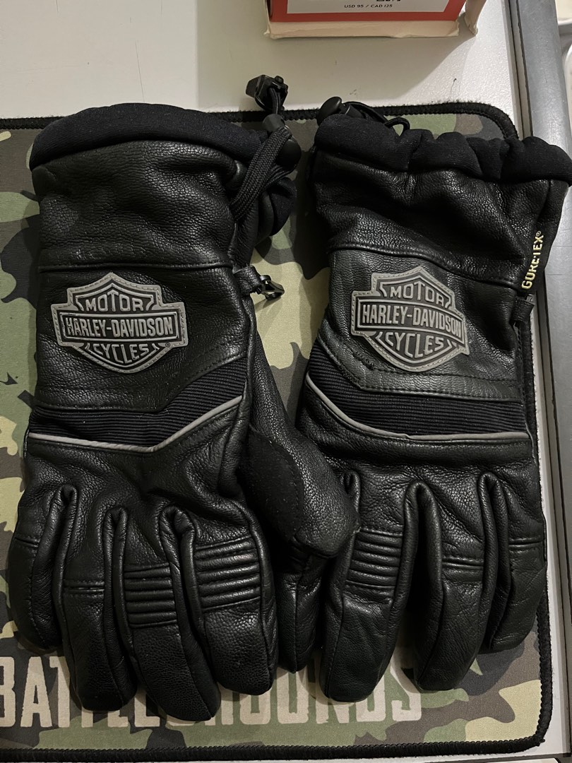 Harley Davidson GORE TEX Leather Gloves Motorbikes Motorbike Parts Accessories Body Parts and Accessories on Carousell