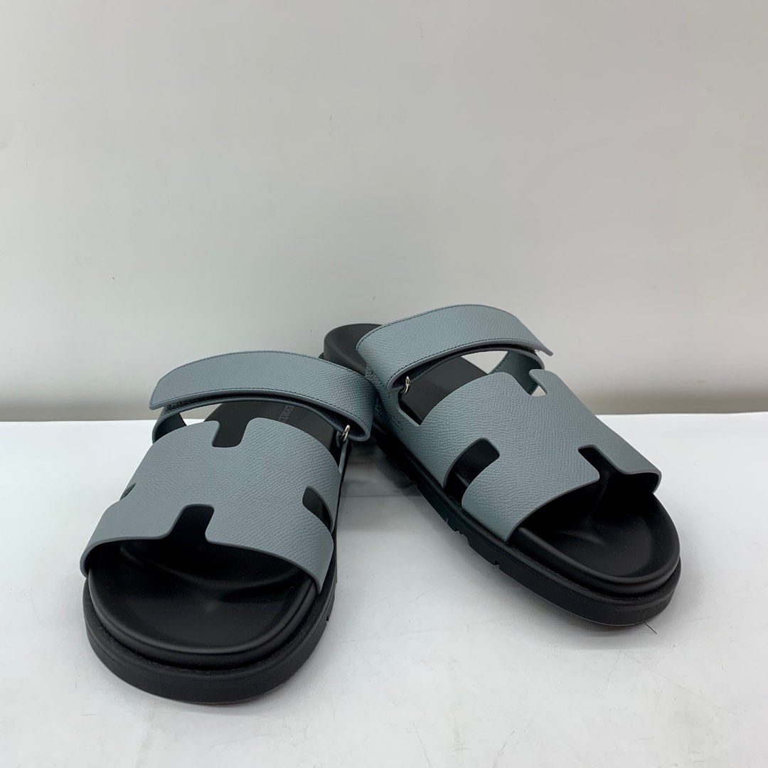 HERMES CHYPRE EPSOM GRIS ANTARCTIQUE SIZE 43 MENS SANDALS 237040460