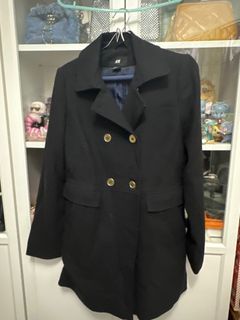 H&M 黑大衣外套