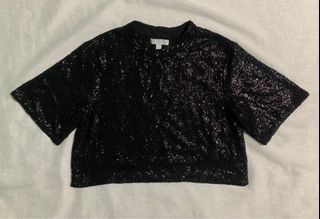 H&M SEQUINED CROPPED TOP