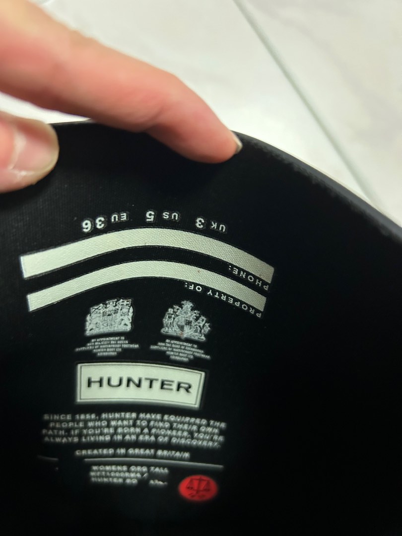 Hunter boots inside label cheap