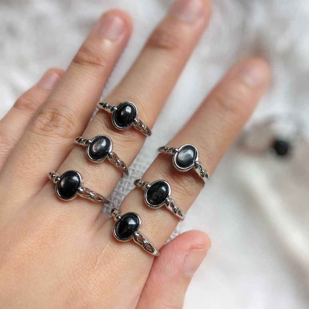 Hypersthene Adjustable Crystal Ring