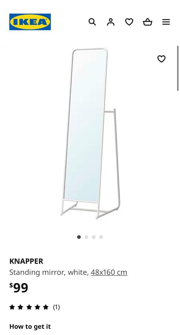 IKEA full body mirror ‘KNAPPER’, Furniture & Home Living, Home Decor