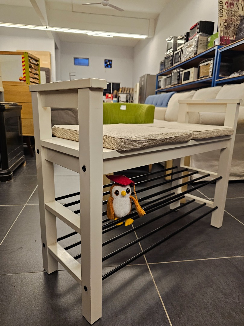 IKEA HEMNES Bench with shoe storage, white, 85x32x65 cm, Furniture