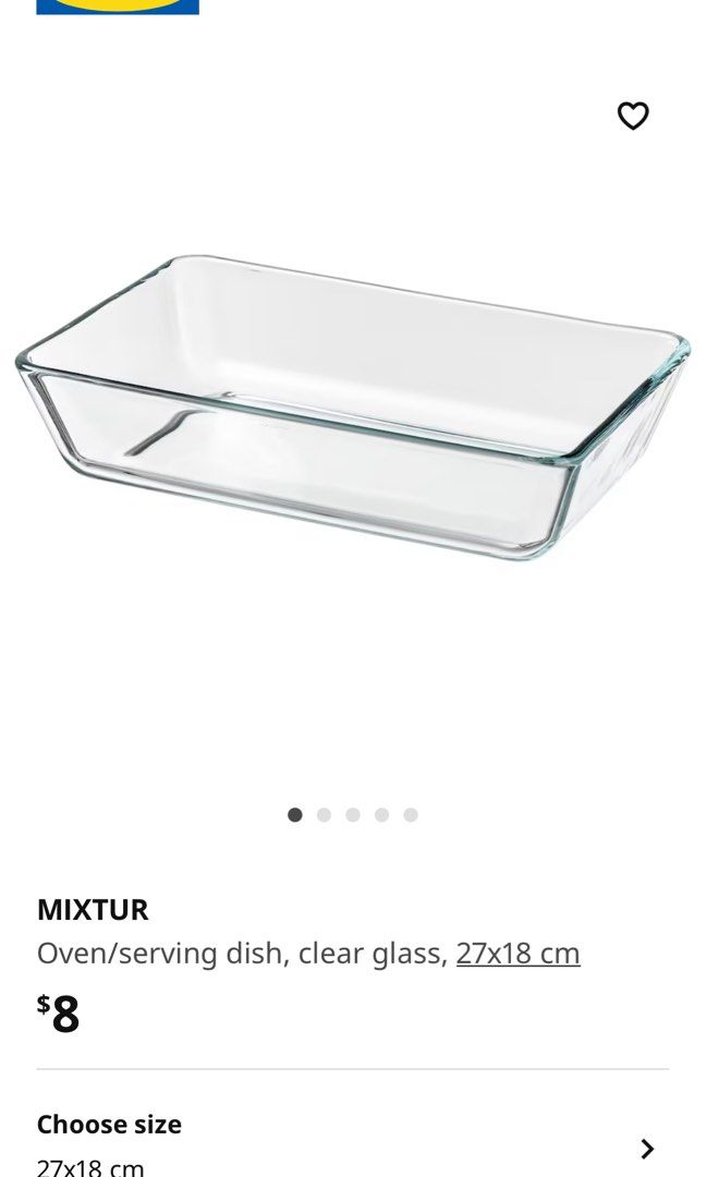 Ikea Mixtur oven dish rectangle glass tray baking dish