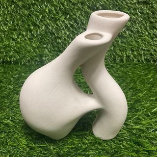 Ikebana Matte Ceramic White  Nordic Abstract Deco Vase 5.75” x 5” x 1.25” inches, 2pcs available - P699.00 each