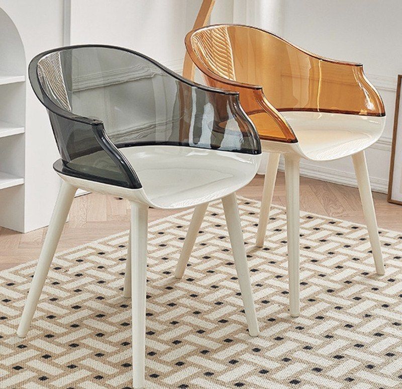Modern acrylic dining best sale chairs