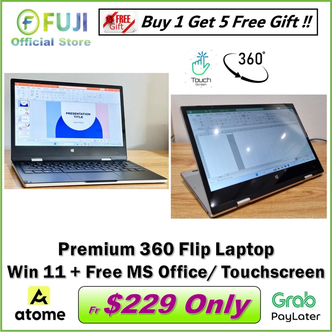 Jumper 360 Flip + Touch Screen Laptop - Windows 11 + Free MS Office ...