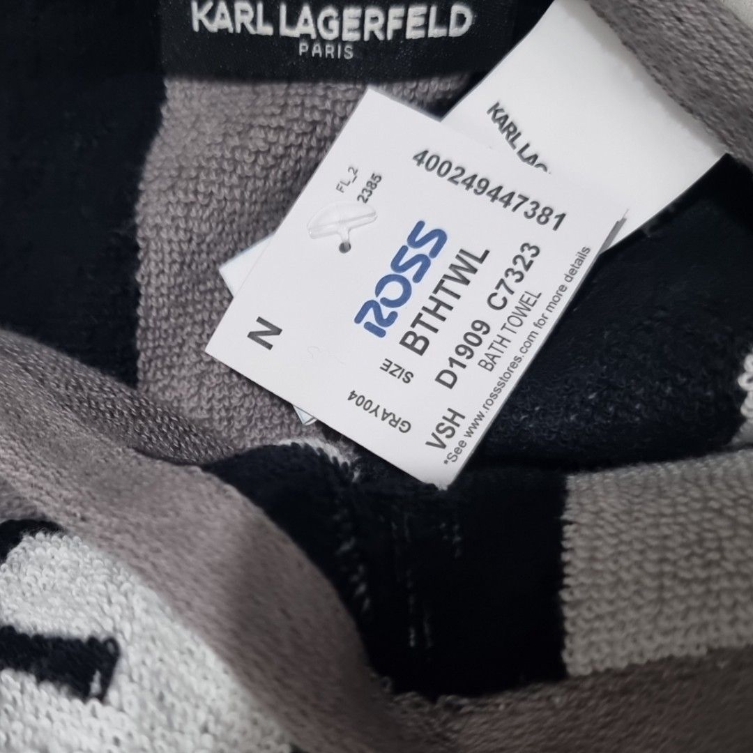 Karl Lagerfeld Bath Towel (Category: Bath) located in Quezon City. Submitted by akimcosonlineshop (Listing ID 1266745862, Image 2). Description: Orig Karl Lagerfeld Bath Towel Bought in US.
