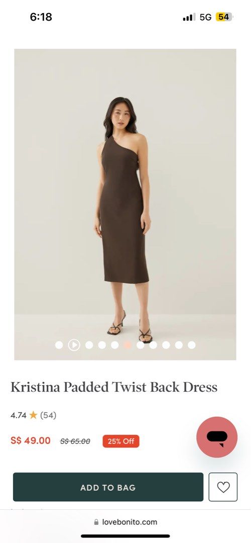 Kristina Padded Twist Back Dress