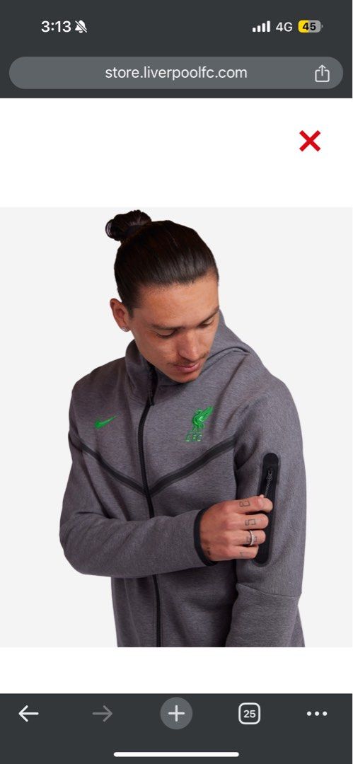 LFC Nike Mens 23/24 Tech Fleece Hoody - Grey & Green, Men's Fashion, Coats,  Jackets and Outerwear on Carousell
