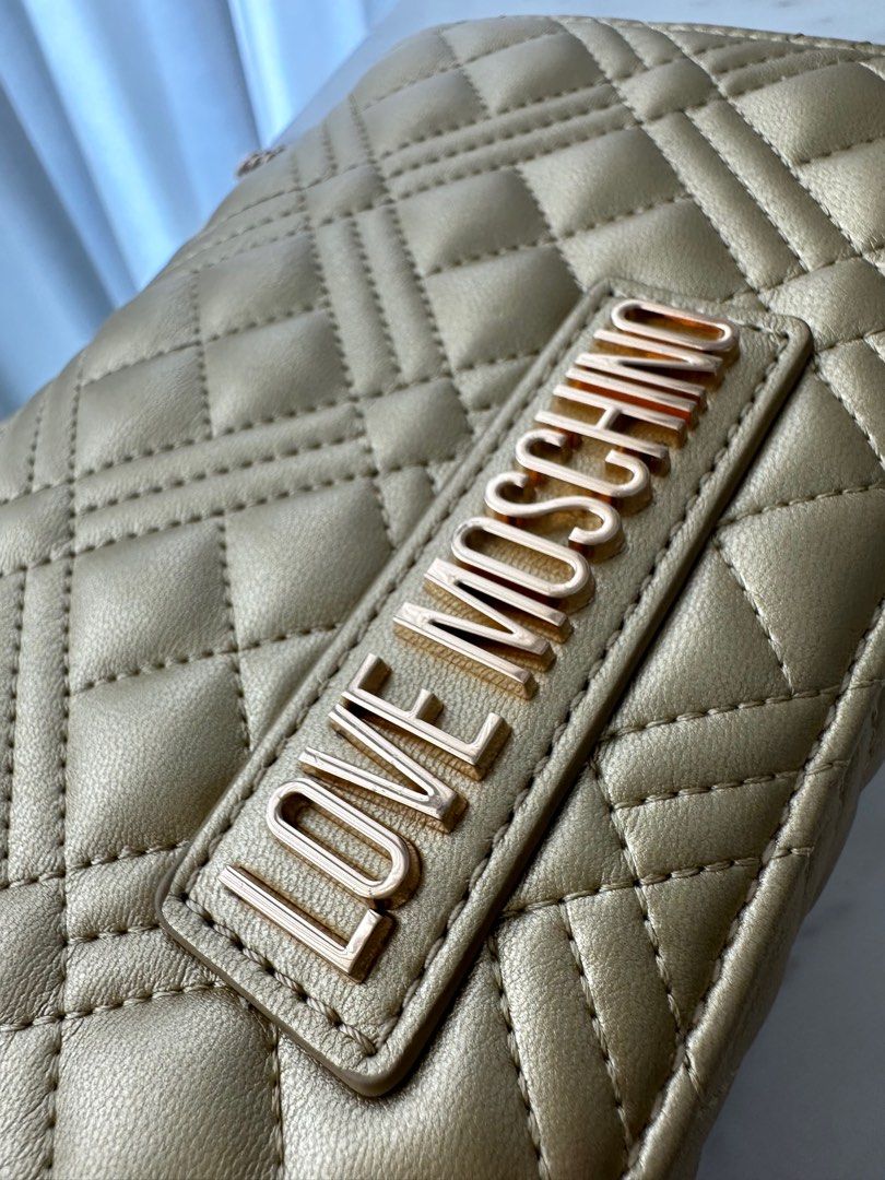 Gold love moschino best sale bag
