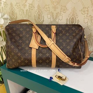 Pre-Owned Louis Vuitton Keepall Bandouliere 50 Women's and Men's Boston Bag  M45731 Monogram Shadow Leather Navy (Good) 