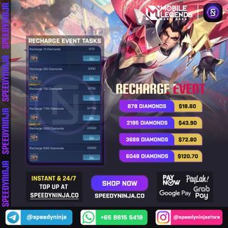 M5 Opening Rebate! | Recharge Now! | Mobile Legends Diamonds Top Up | Recharge Mobile Legend | Buy MLBB Diamonds | SpeedyNinja