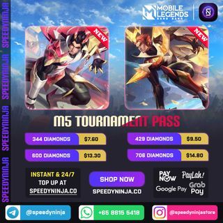 M5 World Championship | M5 Tournament Pass is Now Available for purchase! 🥳 | Mobile Legends Diamonds Top Up | Recharge Mobile Legend | Buy MLBB Diamonds | SpeedyNinja