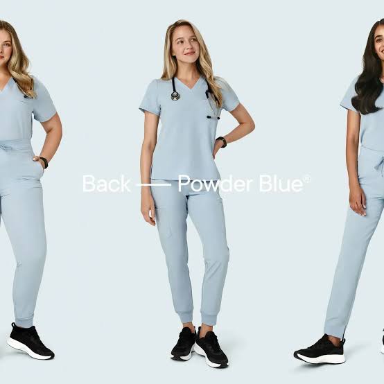 Mandala Scrub Set in Powder Blue, Women's Fashion, Activewear on Carousell