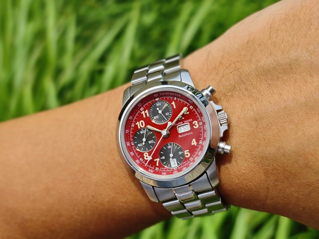 Maurice Lacroix automatic Croneo day date Red black Dial omega
