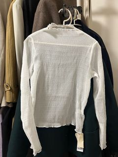 Meier Q 捲邊透膚內搭 白 全新