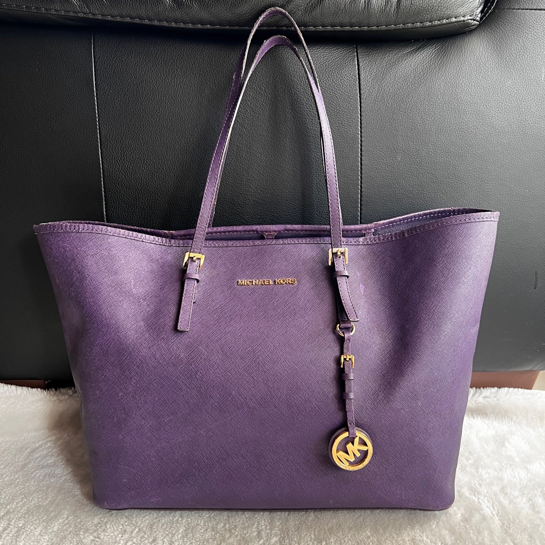 Michael kors purple tote bag hotsell