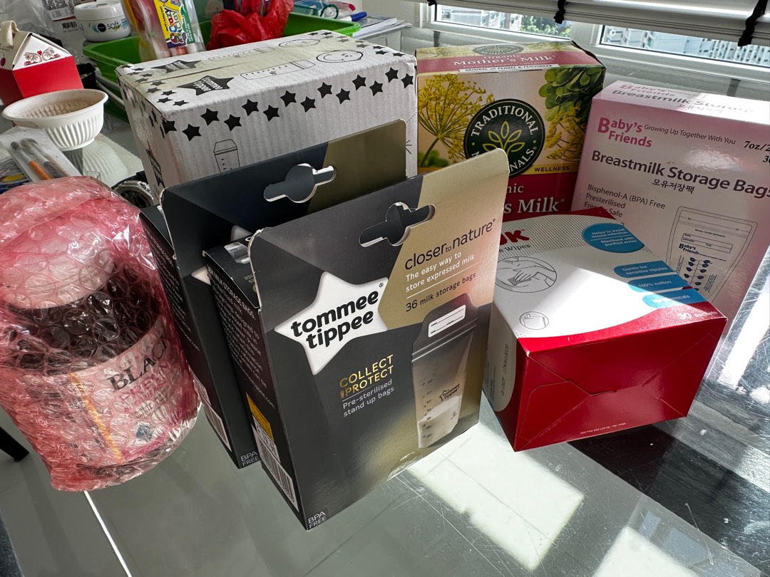 Milk storage bags, Fennel Tea, Nipple wipes, pregnant and breastfeeding