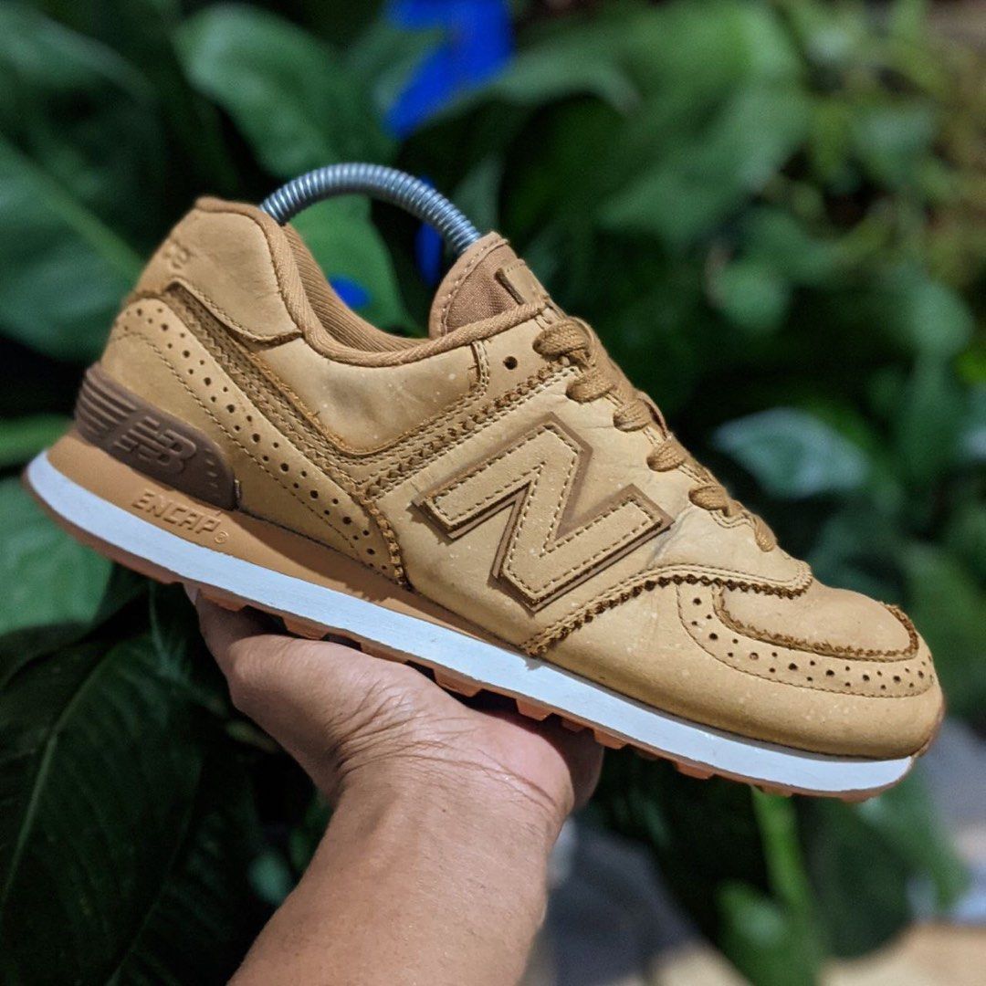 New Balance 574 Brogue tan size 41.5 26cm Fesyen Pria Sepatu