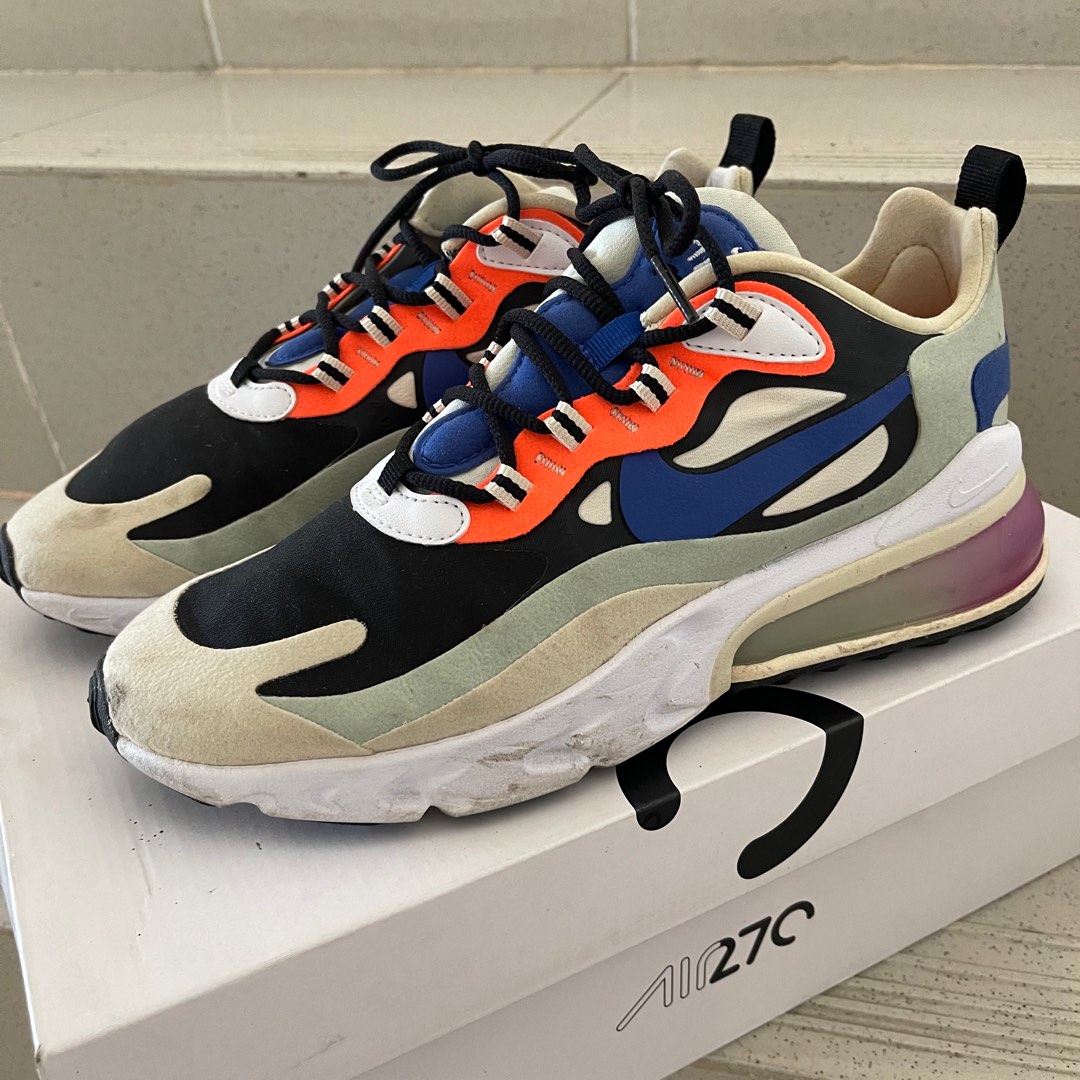 Nike air max 270 react fossil/hyper blue women's top shoe