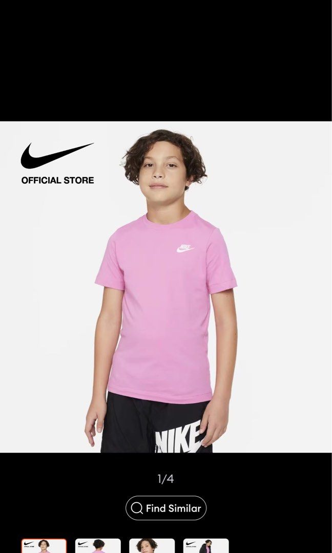 Nike Kids Sportswear Futura T Shirt Playful Pink Men s Fashion