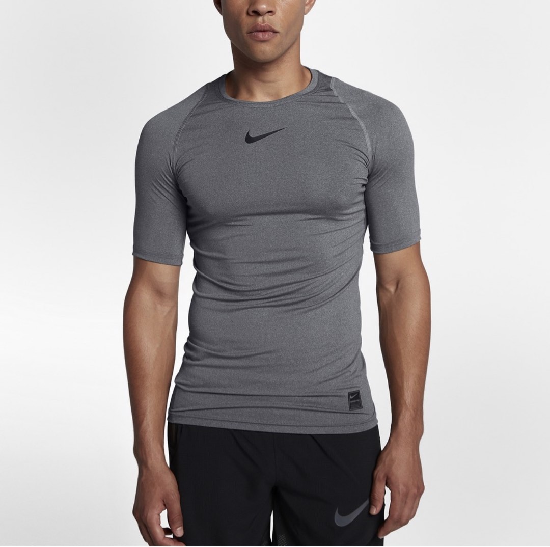Nike Pro Training Shirt - Gray, Men's Fashion, Activewear on Carousell