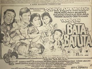 Old Vintage Newspaper Cut Out - Dolphy Alma Moreno Panchito Vandolph Bata-Batuta Introducing Eric Quizon Babalu Jimmy Santos Philippines Cinema OPM