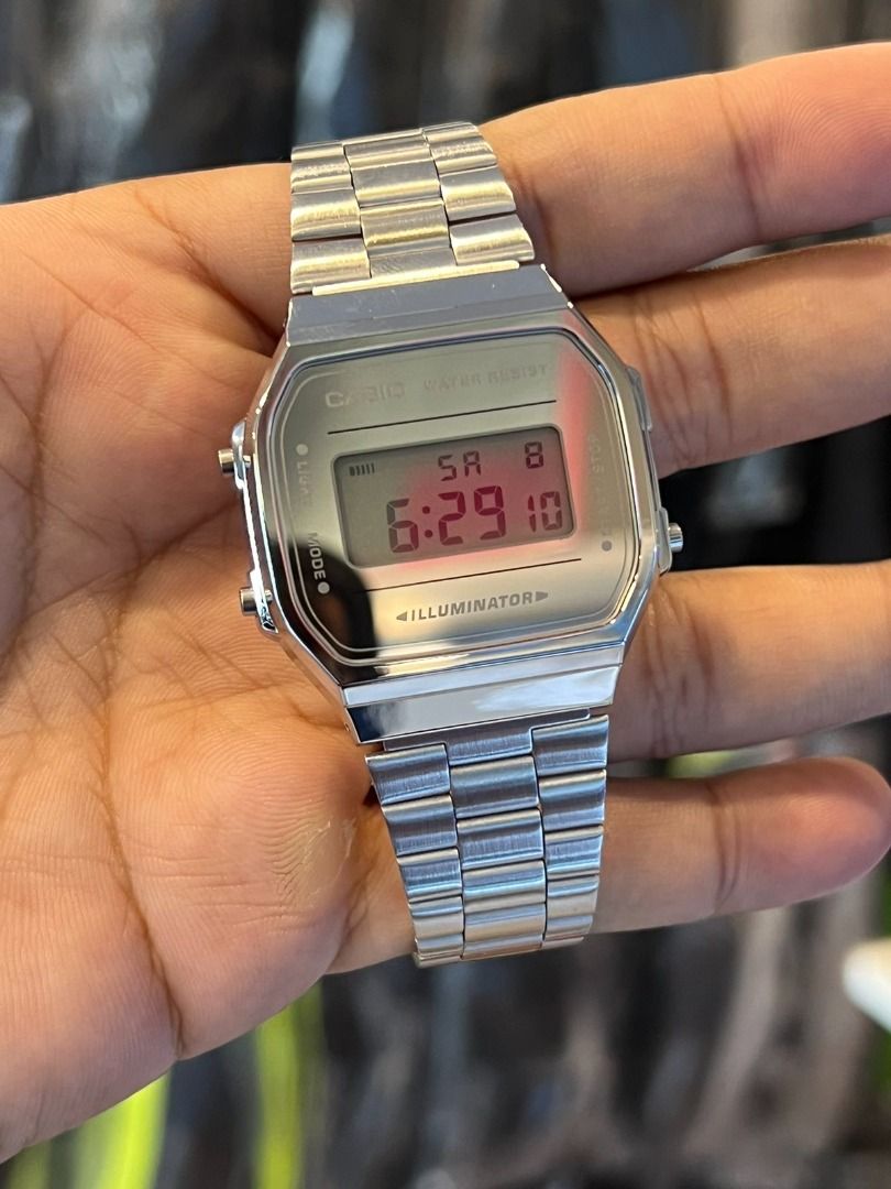 Casio vintage mirror face watch best sale