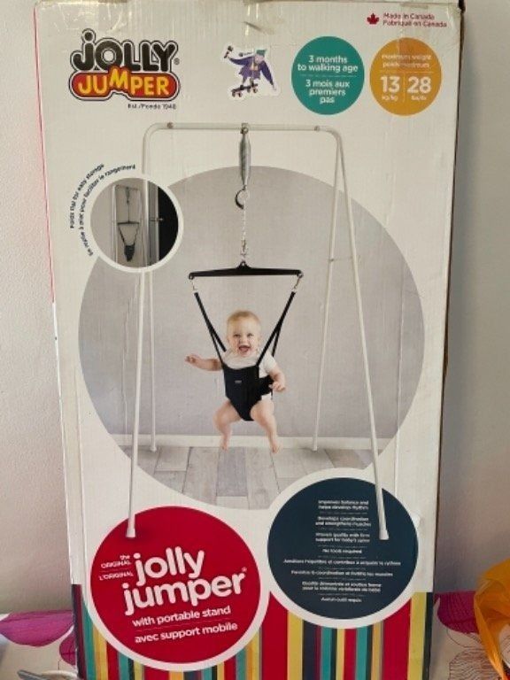 Original Jolly Jumper with Portable Stand provides fun and