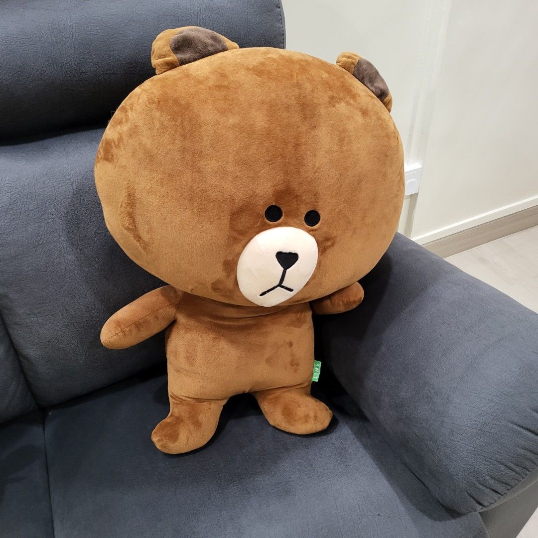 Line brown bear plush toy clearance
