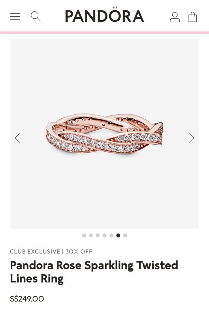 Pandora twisted lines shop ring
