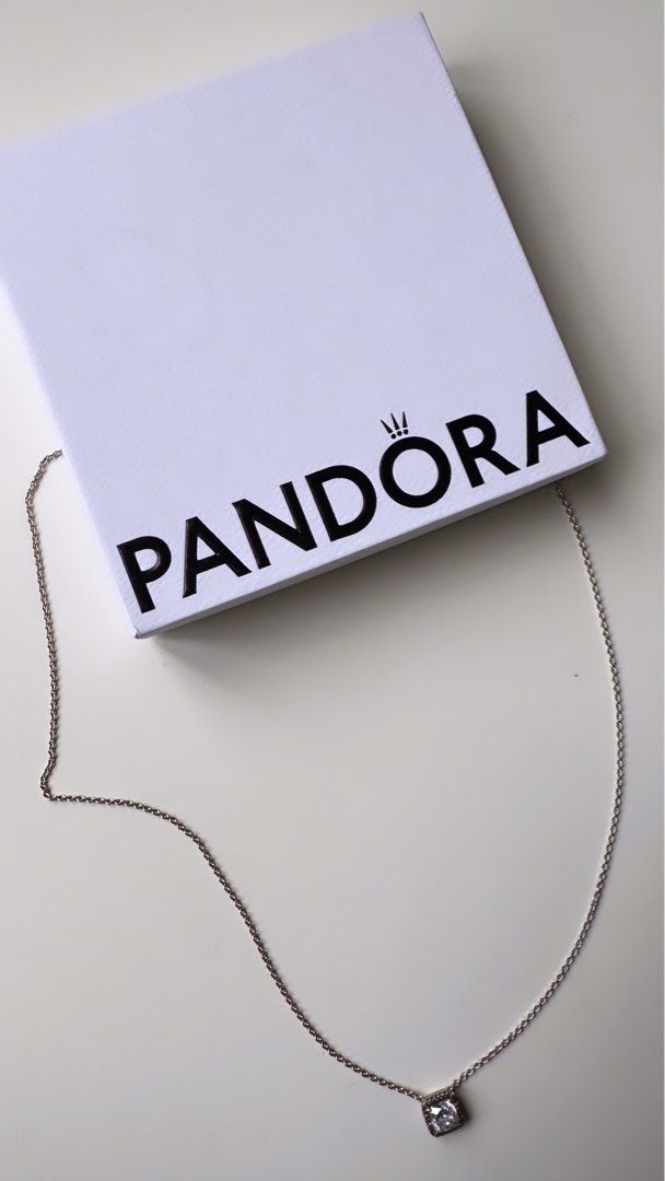 Square sparkle halo necklace discount