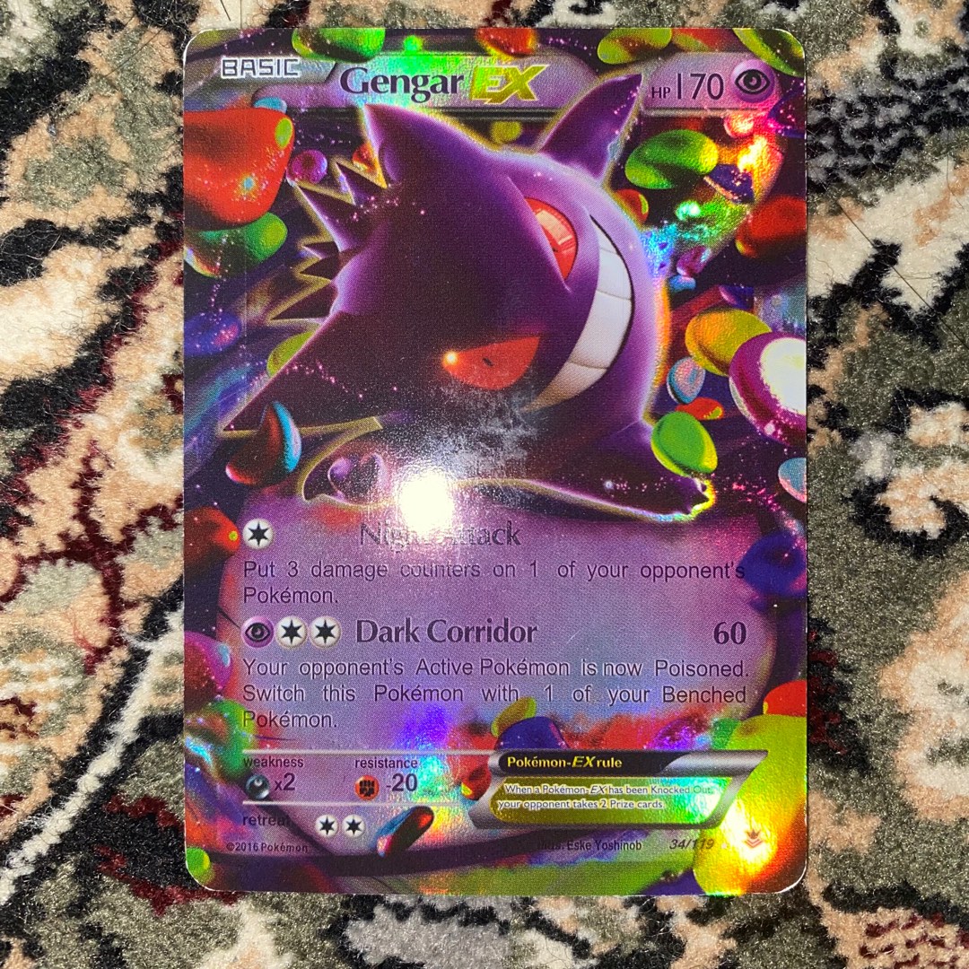 Gengar EX 34/119 XY Phantom Forces Holo Ultra Rare Pokemon Card Near M