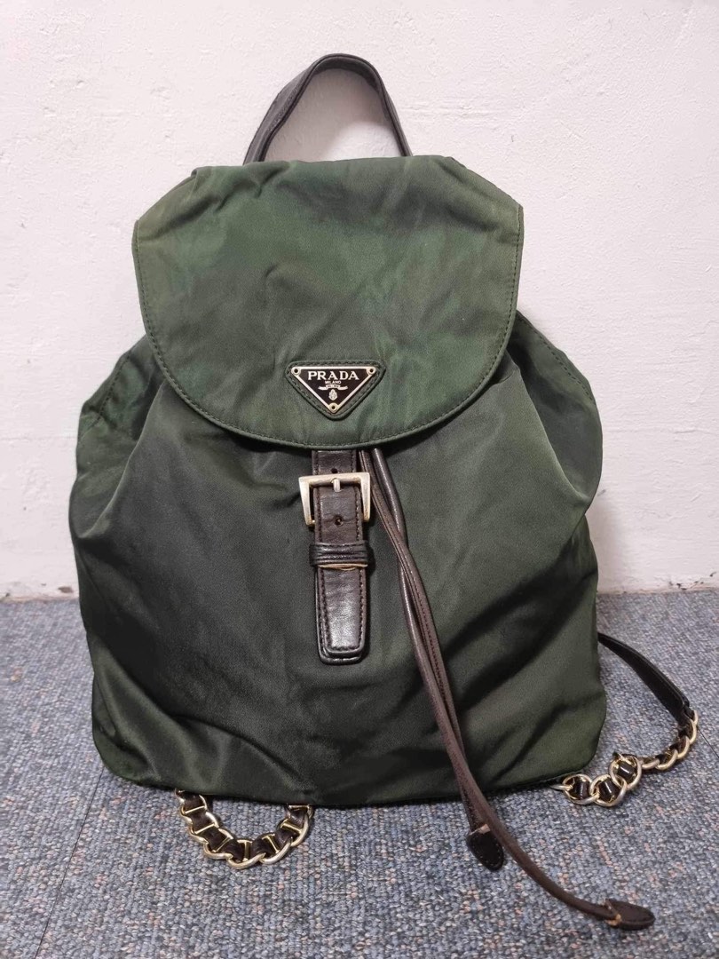 Prada backpack cheap with chain straps