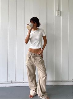 829 (3 COLOURS) grey / white / black long sweatpants pants soft cotton  track pants casual high waisted baggy trouser…