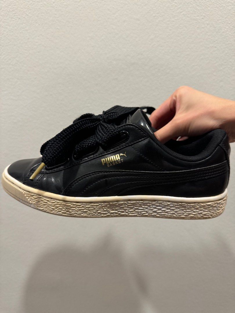Puma black ribbon sneakers