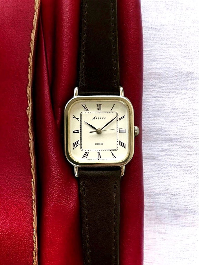 RARE JDM Seiko Tank Homage 1984 Avenue Unisex White Roman Railway Dial ...