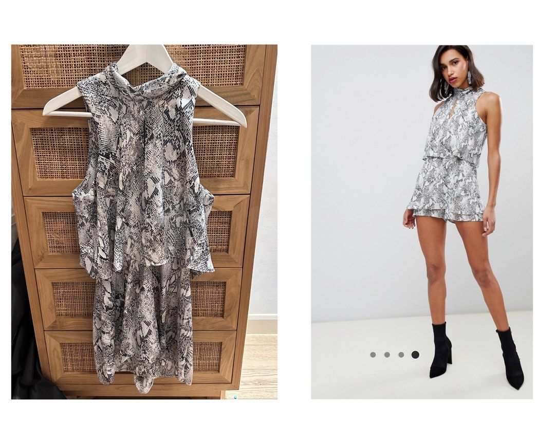 River island snake print playsuit sales