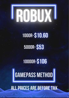 Roblox - Robux - Lowest Price - 1K - covered tax - gamepass