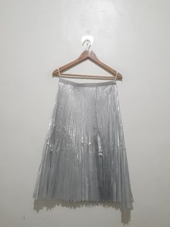 Sacai Luck Silver Pleated Panel Skirt