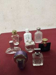 Set of 8 miniature EMPTY Perfume Bottles/Branded/ Nice set!