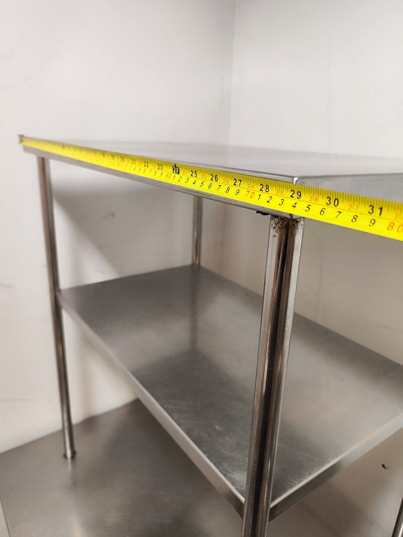 Stainless steel table with rack, Furniture & Home Living, Kitchenware ...