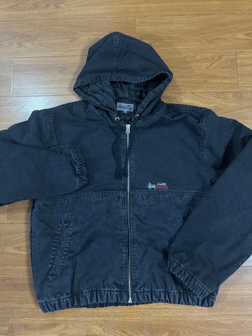 🧚‍♂️Stussy SS23 DOUBLE DYE WORK JACKET連帽男女同款蓝色, 男裝