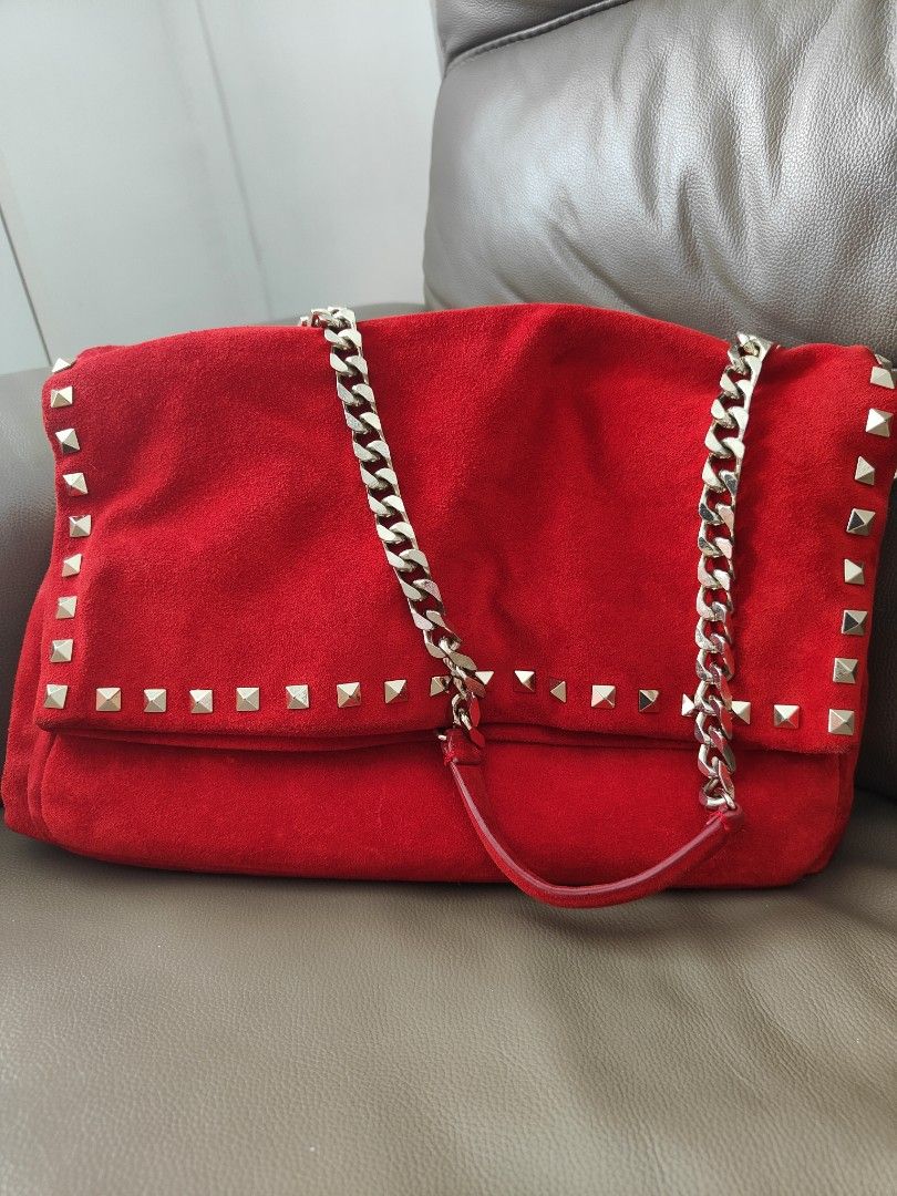 Red suede bag zara on sale