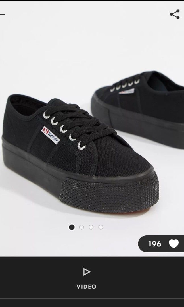 Superga 2790 linea flatform trainers in black online